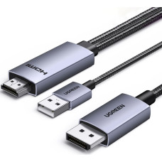 Ugreen HD169 HDMI to DisplayPort Directional Cable, 4K@60Hz, 2m - Gray