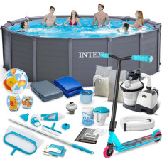 Intex Dārza rāmja baseins 478 x 124 cm 21 in 1 26384 + skrejritenis BEZ MAKSAS