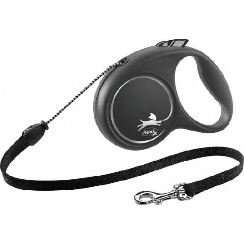 Flexi Inerces pavada suņiem – Trixie Flexi Black Design, Cord leash, M: 5 m, (20kg)