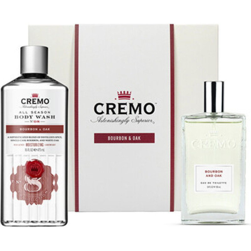 Cremo "Bourbon & Oak Set - Gift body care set."