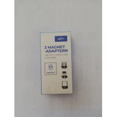 Setty adapteris ar maināmām magnētiskajām galviņām Lightning | Type-C | MicroUSB, melns