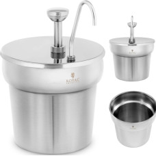 Royal Catering Kečupa mērces dozators ar sūkni, tērauda, 6,6 l
