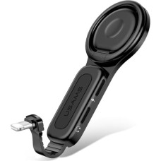 USAMS Adapter AU06 2w1 Lightning - 2 x lightning + ring holder czarny|black SJ274LN01 (US-SJ274)