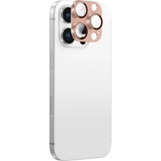 Amazingthing Aviation-Grade Alloy Tempered Glass Lens for iPhone 16 Pro | 16 Pro Max Camera Lens - Rose Gold