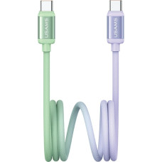 Cable  USAMS Bicolor Series SJ756 PD 60W USB-C|USB-C 1.2m green and purple