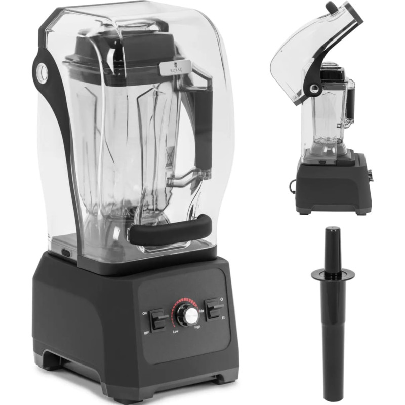 Royal Catering Krūzes formas blenderis ar skaņu necaurlaidīgu korpusu 2,5 l 24500 apgr./min 1680 W