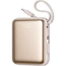 Joyroom Powerbank 10000mAh 22.5W ar iebūvētiem vadiem - zelta krāsā