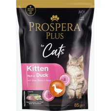 Prospera Plus Konservi kaķēniem - Prospera Plus, Cat Pouch Kitten, Duck and Green Beans, 85 g