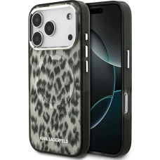 Karl Lagerfeld IML Leopard Pattern MagSafe Case for iPhone 17 Pro Brown