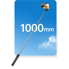 Selfie stick WHS1Y telescopic tripod 1m with phone holder - black