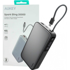 AUKEY PB-Y48 Spark Sling 20000 Compact Fast Charging Power Bank with Built-in USB-C Cable