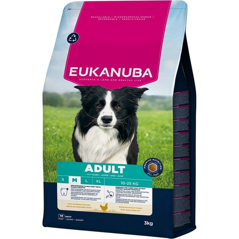 Eukanuba Sausa barība suņiem - Eukanuba Adult Medium Chicken, 15 kg