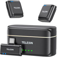 TELESIN wireless tie microphone + powerbank for phones (USB-C)