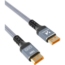 Wozinsky DisplayPort kabelis ar VESA sertifikātu 80 Gb/s 16K HDR HDCP DSC 2 m - melns