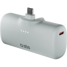 SBS EcoPower 5000 mAh 10W pārnēsājamais akumulators ar iebūvētu USB-C portu - pelēks