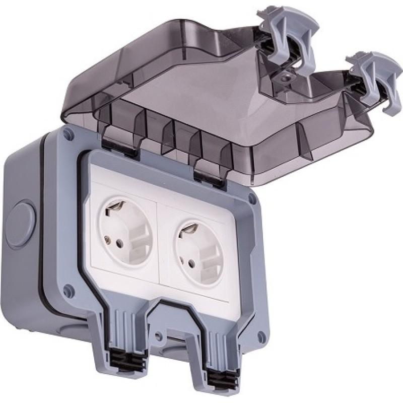 Tuya Laika apstākļu izturīga slēdža kontaktligzda, 2 kanālu, IP66, ES