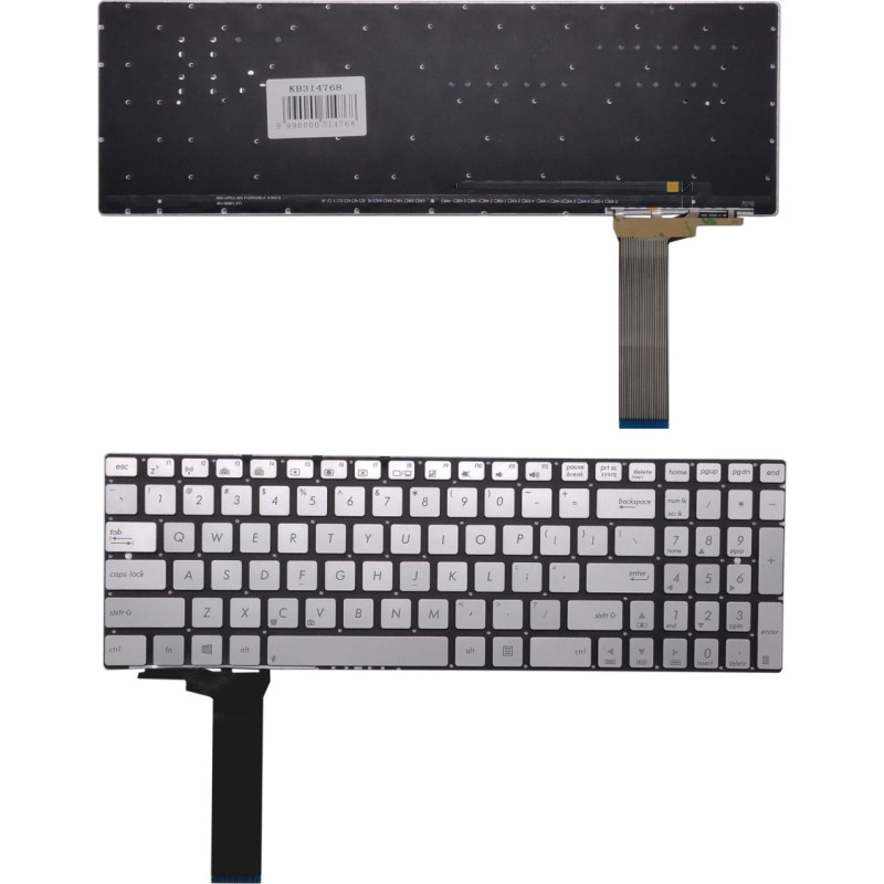 Asus Tastatūra ASUS N550J, ASV (sudrabaina)