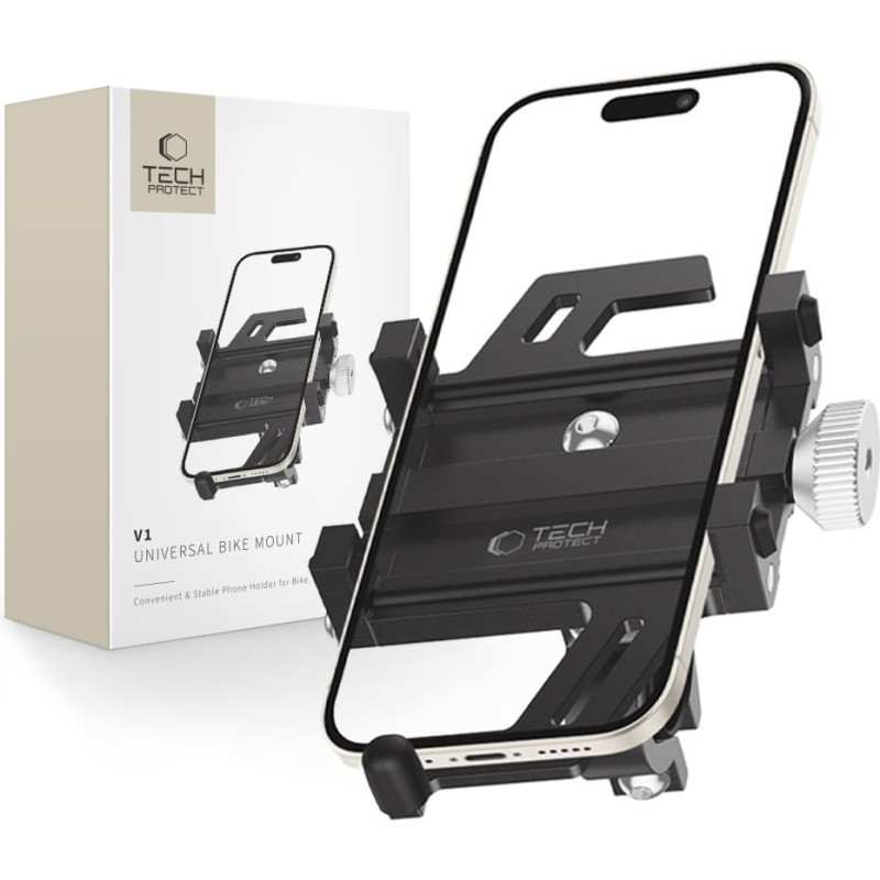 Tech-Protect Universāls velosipēda tālruņa turētājs stūrei V1 - melns