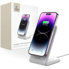 Tech-Protect MagSafe 15W induktīvais viedtālruņa lādētāja statīvs - balts