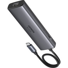 Ugreen 6-in-1 USB-C uz HDMI USB-C USB-A Ethernet centrmezgls - pelēks