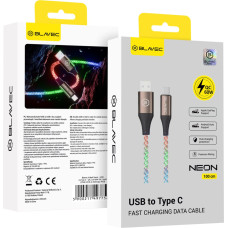 Blavec Kabel Neon - USB na Typ C - QC 3.0 60W 3A 1 metre (CNE-UC3L1) luminous RGB