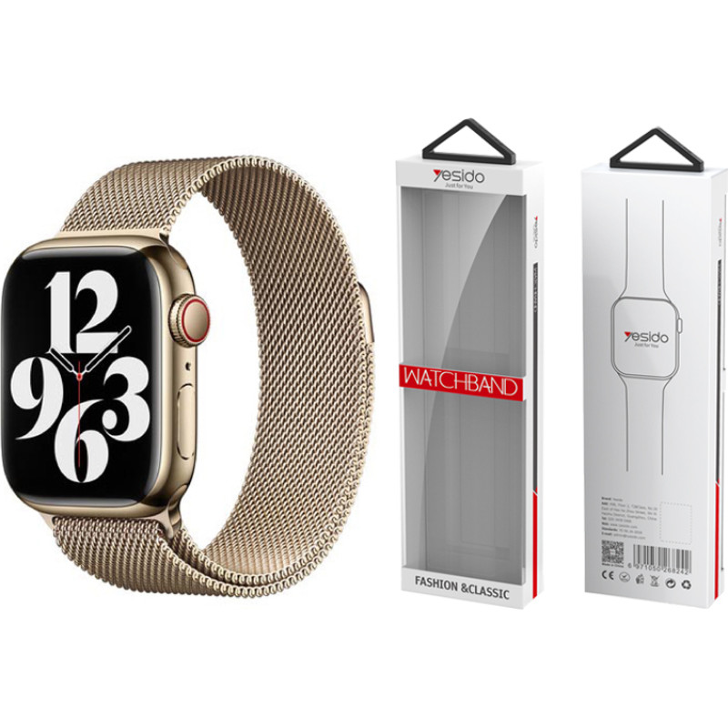 Yesido WB22 APPLE WATCH MAGNETIC STAINLESS STEEL STRAP (42|44|45|49) GOLD
