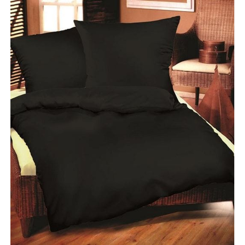 Kokvilnas gultasveļa 160x200 melna 27 Vienkrāsains