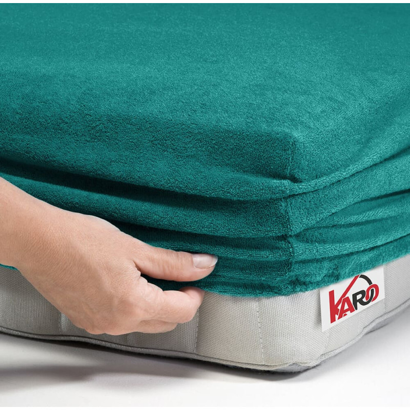 Frotē pieguļošs palags 180x200 tirkīza tumšs 016 biezs 200g/m2