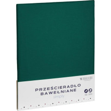Vienkrāsains pudeles zaļš kokvilnas palags 140x200 Simply
