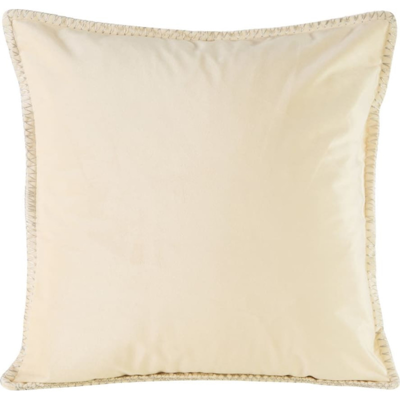 Dekoratīvā spilvendrāna 45x45 Vella bēšs sudraba velūra vienkrāsains