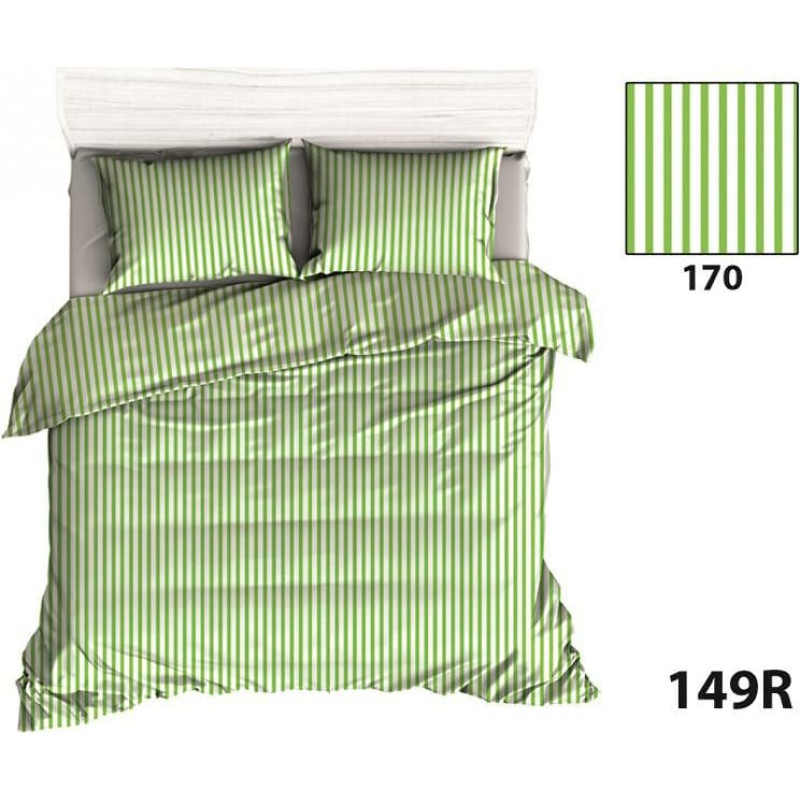 Kokvilnas spilvendrāna 50x60 R149 akvamarīna baltas svītras