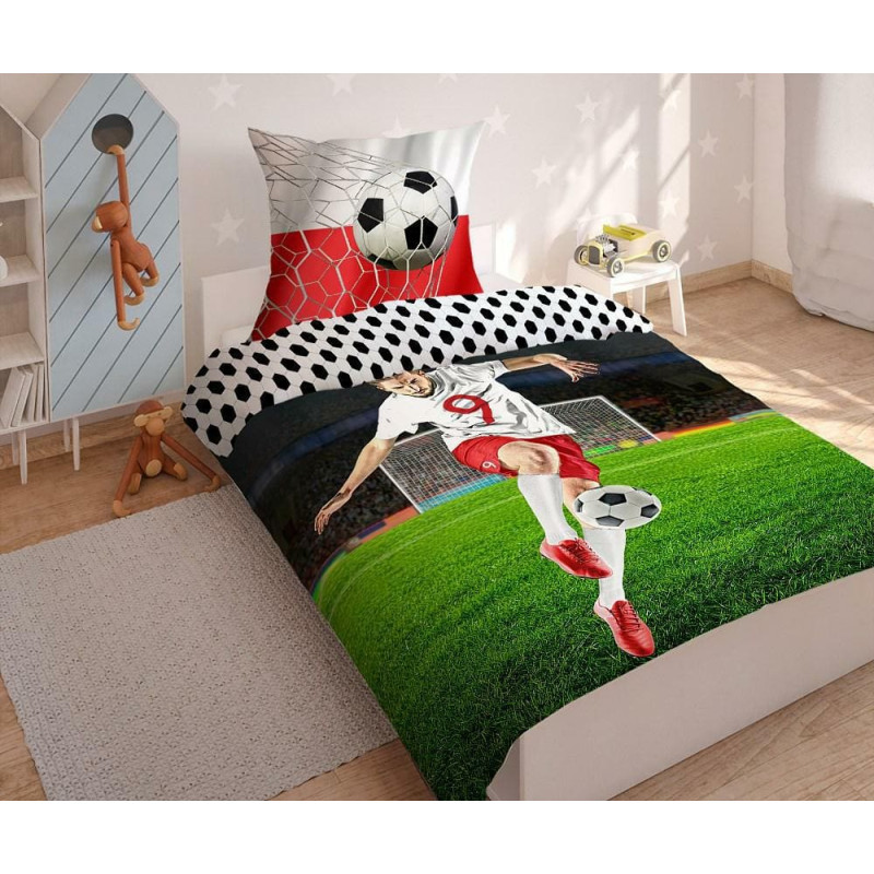 Kokvilnas gultas veļa 160x200 Futbolists 3446 Futbola futbola laukums 0556