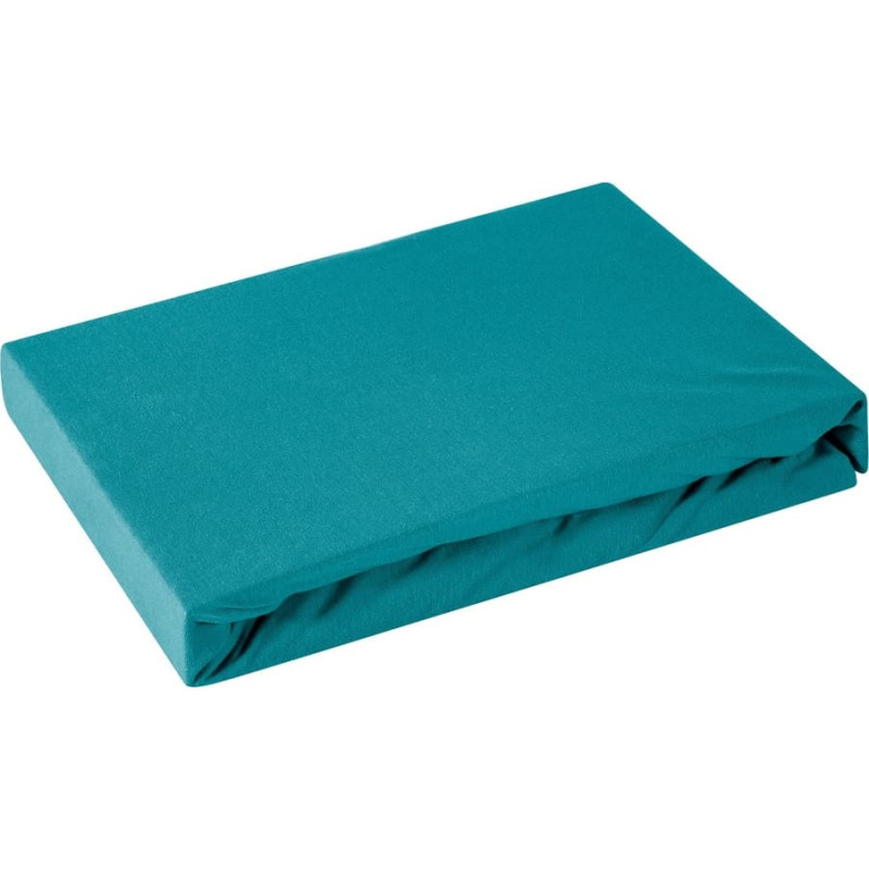 Džersijai pieguļošs palags 180x200 tirkīza augstajam matracim 30 cm 125 g/m2