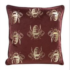 Dekoratīvā spilvendrāna 45x45 Blink 15N sarkanā zelta bišu velūrs Eurfirany