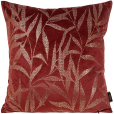 Dekoratīvā spilvendrāna 45x45 Blink 22 K ķieģeļu sarkana ar zelta lapu apdruku velūrs