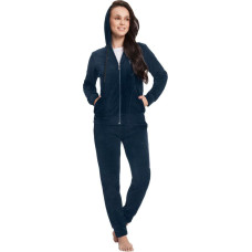 Sieviešu treniņtērps 309 indigo 3XL velūrs ar rāvējslēdzēju ar kapuci