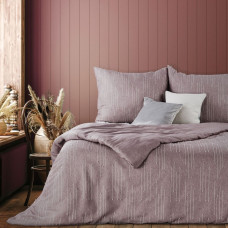 Kokvilnas gultas veļa 160x200 Avinion 8 pūderrozā ar dekoratīvām šuvēm Terra Collection