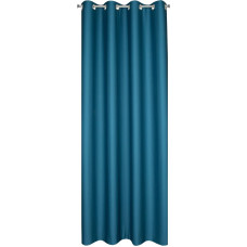 Aizkars 140x250 Morocco 2 tumši zils gatavs ar uzmavām no vienkārša auduma Terra Collection