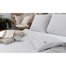 Muslīna kokvilnas gultasveļa 220x200 pelēka 42 vienkrāsaina