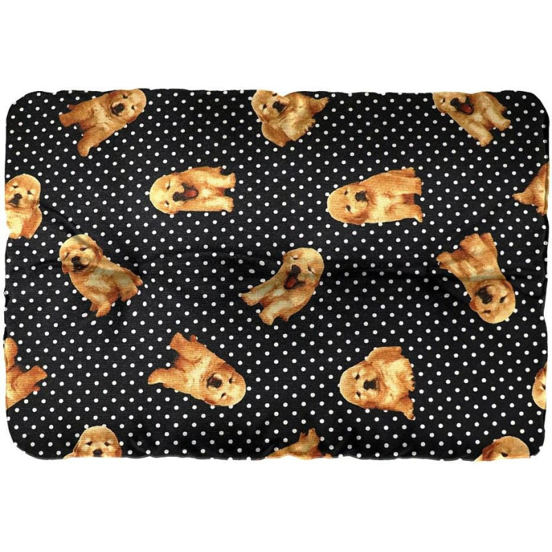 Suņu paklājiņa gulta 50x70 Pet Sense labby dots melns spilvens Doggy