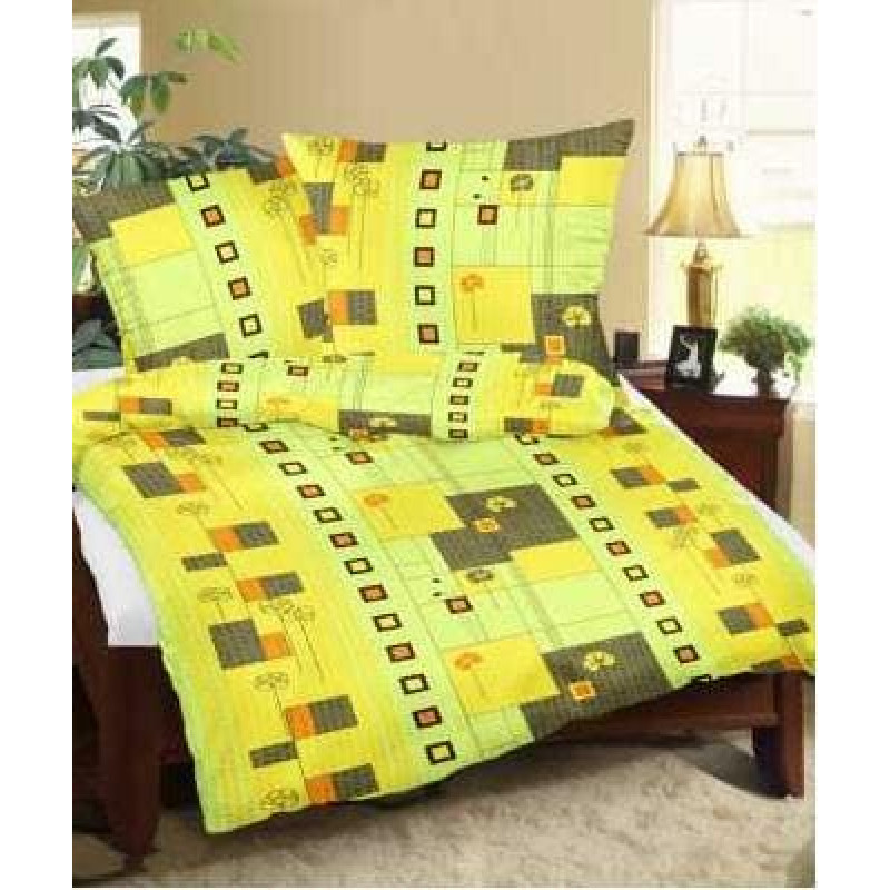 Korķa spilvendrāna 70x80 R-123/1 dzelteni bēši kvadrāti ar pogām 100% kokvilna