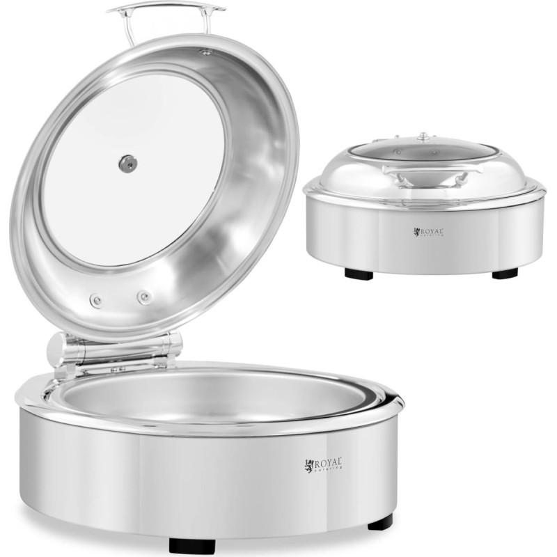 Royal Catering Apaļ&scaron; ūdens pārtikas sildītājs ar loga diametru. 39cm 5,5L