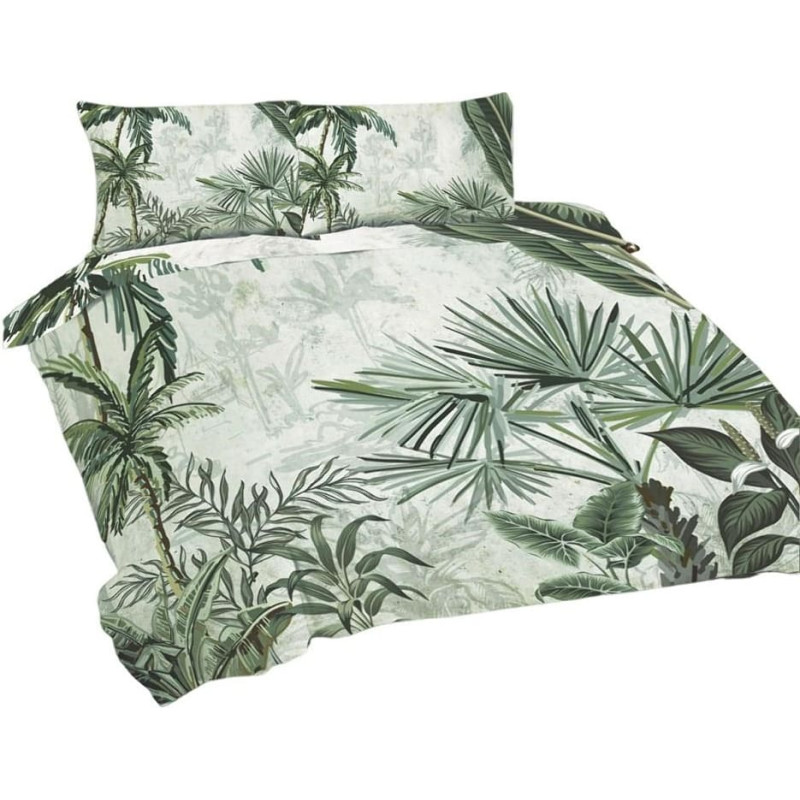 Kokvilnas gultasveļa 160x200 Zaļās palmu lapas Universāls