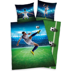 Kokvilnas gultas veļa 140x200 Futbola spēlētājs Futbola laukums spilvendrāna 70x90 H23