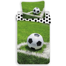 Kokvilnas gultas veļa 140x200 Futbola laukums Futbola zaļumballe 4317 Jauniešu futbola atbalstītājs