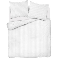 Damaskas gultasveļa 160x200 baltas vienkrāsainas svītras 1 cm Pure