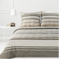 Kokvilnas gultasveļa 140x200 Sara 37 bēšas svītras