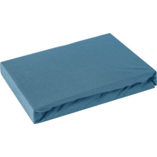Džersija palags ar elastīgo joslu 160x200 zils augstajam matracim 30 cm 125 g/m2