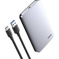 Ugreen Kabatas futrālis 2,5 collu SATA 3.0 6Gbps cietajam diskam + USB — USB-C kabelis 0,5 m pelēks