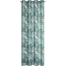 Aizkars 140x250 Aster piparmētra tumši balti ziedi gatavi ar E11 starplikām